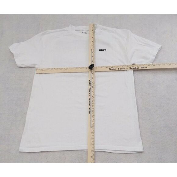 Obey Worldwide Visual Industries Logo T-Shirt White Size Medium - Picture 5 of 6